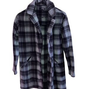 A.N.A. Women’s Plaid Shabby Chic Old Money City Gingham Petty Trench Coat XS